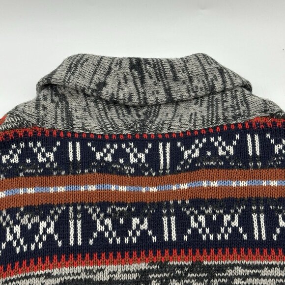 Hawkings McGill Men's Size Small Blue Patterned Stripe Button Cardigan Sweater - Picture 10 of 10